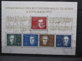 BRD 1959 Beethoven Halle Block 2 gest.