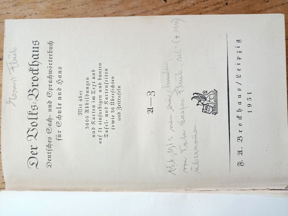 Livres: Antikes Buch Der Volks Brockhaus Leipzig 1931 – D'occasion à Flamatt par Marpou 1