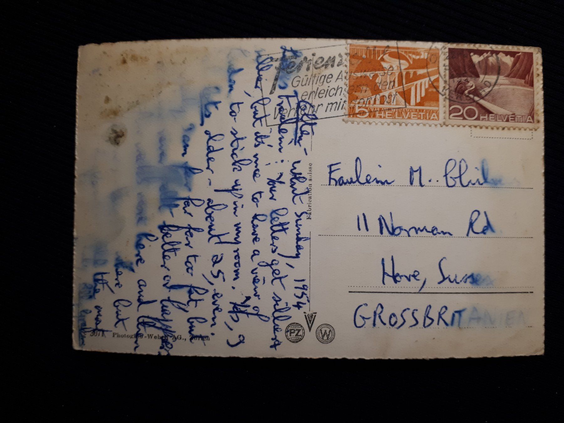 Cartoline postali: OLTEN 1954 - MIT MANGEL – Difettoso da Ponto Valentino venduto da giorgia06 1