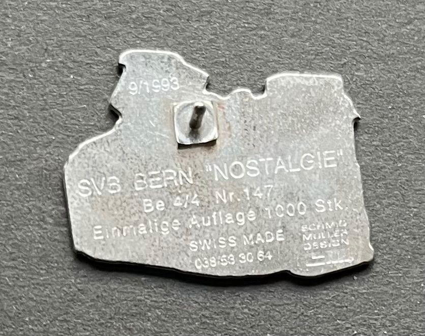 Swiss Placchette & Badge: Tram SVB BERN. "NOSTALGIE" Waggon-Restaurant/ Pin – Usato da Ostermundigen venduto da DaxKarten-75 1