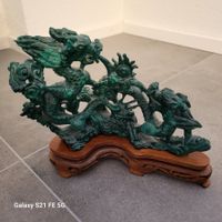 Rare Sculpture de Dragon en Malachite Massive (1,07 kg)