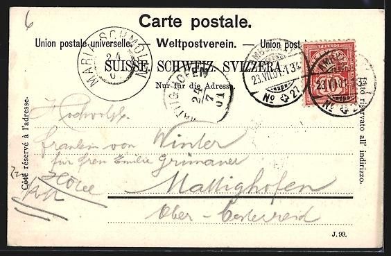 Cartoline postali: AK Glarus, Ort gegen Glärnisch gesehen – Usato da Berlin venduto da bartko-reher 1