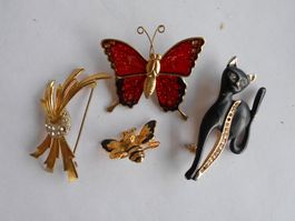 Anstecknadel Schmetterling, Katze, Bienne, Schleife