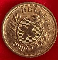 Schweizer 1 Rappen Münze Jahrgang 1913 guter Zustand