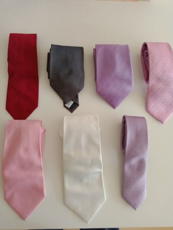Cravatte uomo, set da 7, come nuove, colori assortiti