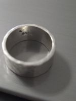 Breiter Bandring 925 Silber gehämmert – Unisex / Ehering 