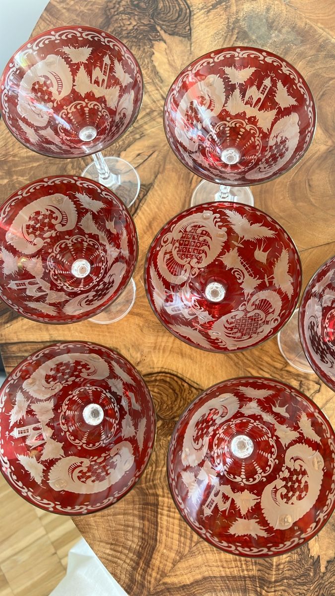 Gläser: 7 Antique Red Crystal Glasses – Gebraucht aus Zürich von ralph__ 1