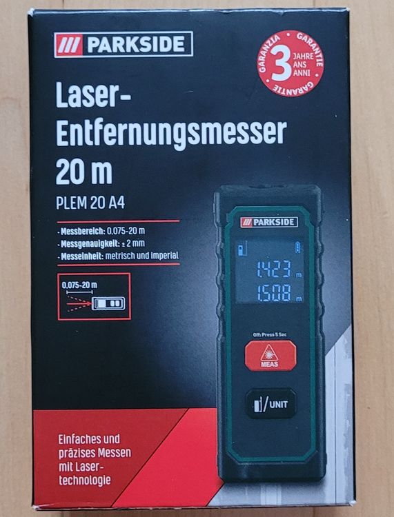 Parkside Laser-Entfernungsmesser 20m, nur 77 g | Kaufen auf Ricardo