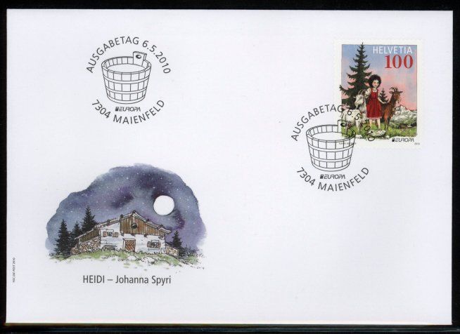 Tutti i francobolli: 2010, FDC, Sondermarke Europa, Heidi – Usato da Willisau venduto da Vollstempel