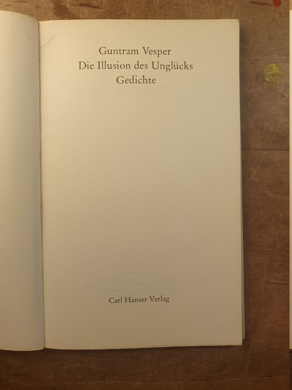 Libri: Die Illusion des Unglücks - Guntram Vesper – Usato da Zürich venduto da loosebone 2