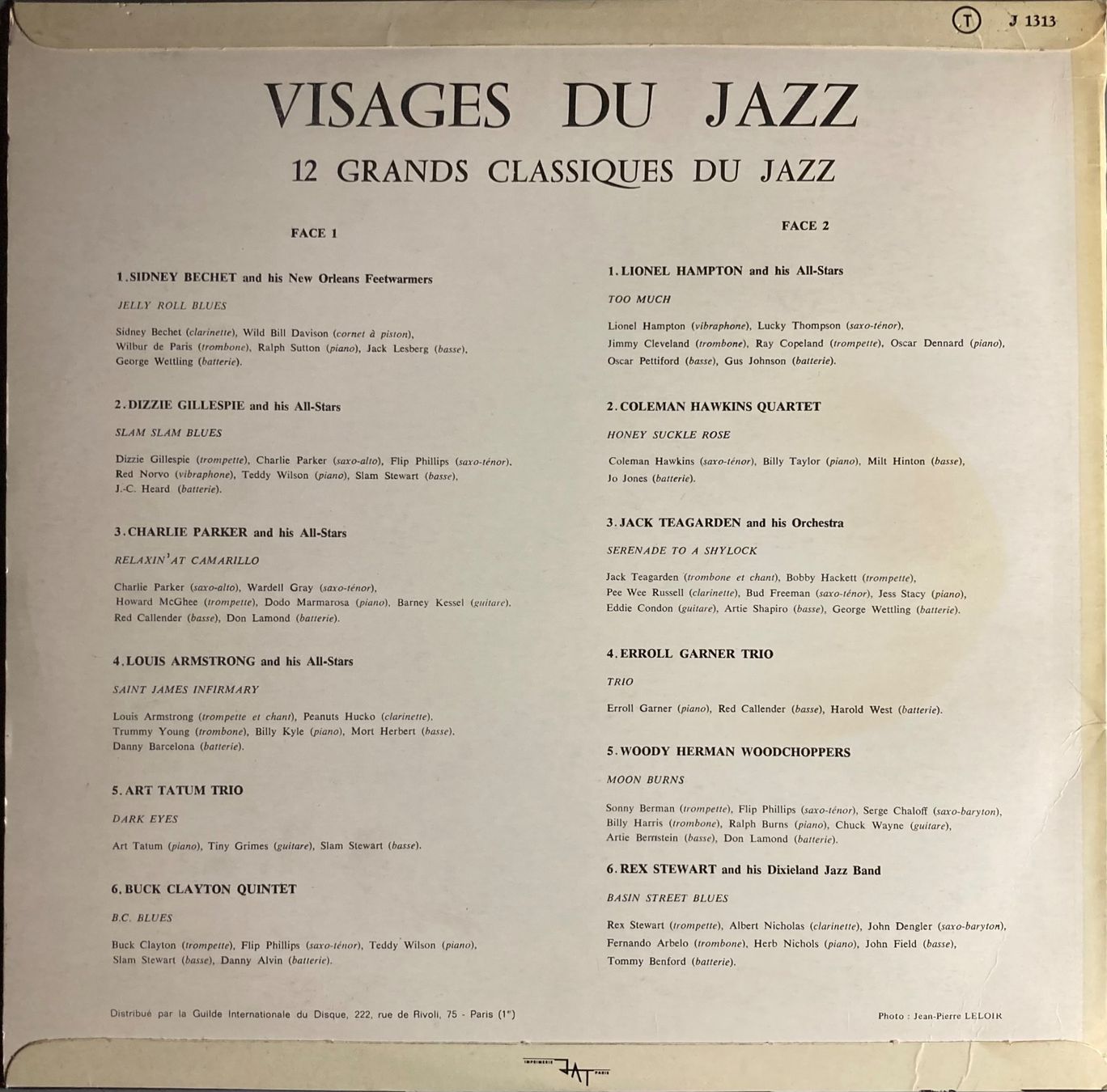 Vinyles: DIVERS ARTISTES - VISAGES DU JAZZ – D'occasion à Poliez-Pittet par Newtown-Records 1