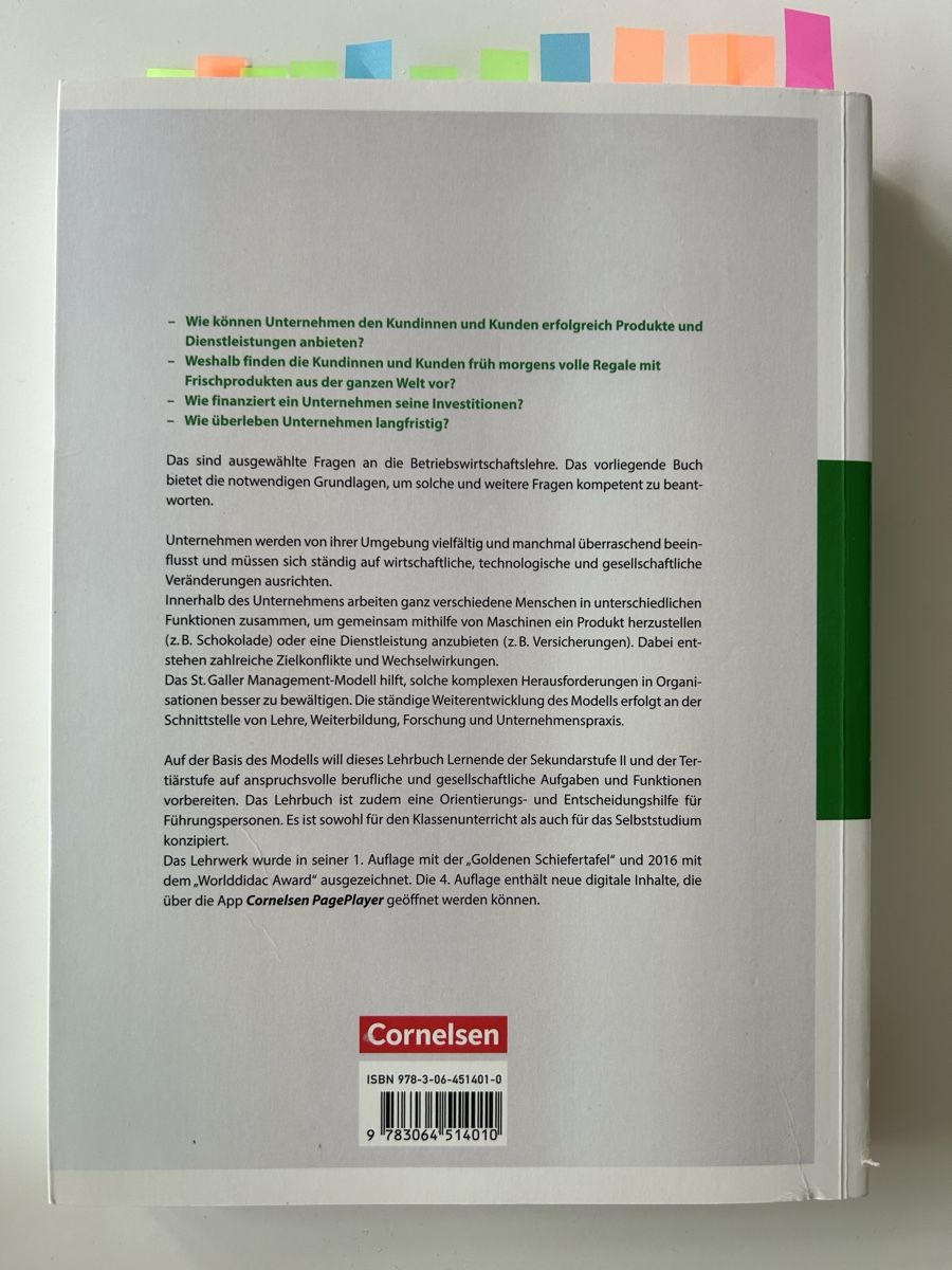 Libri: Betriebswirtschaft verstehen Cornelsen – Usato da Stadel venduto da Cpumuckl 1