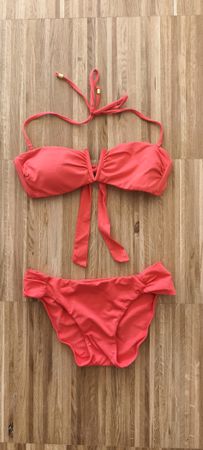 Coral red Two-Piece Bikini Set - Size XS
