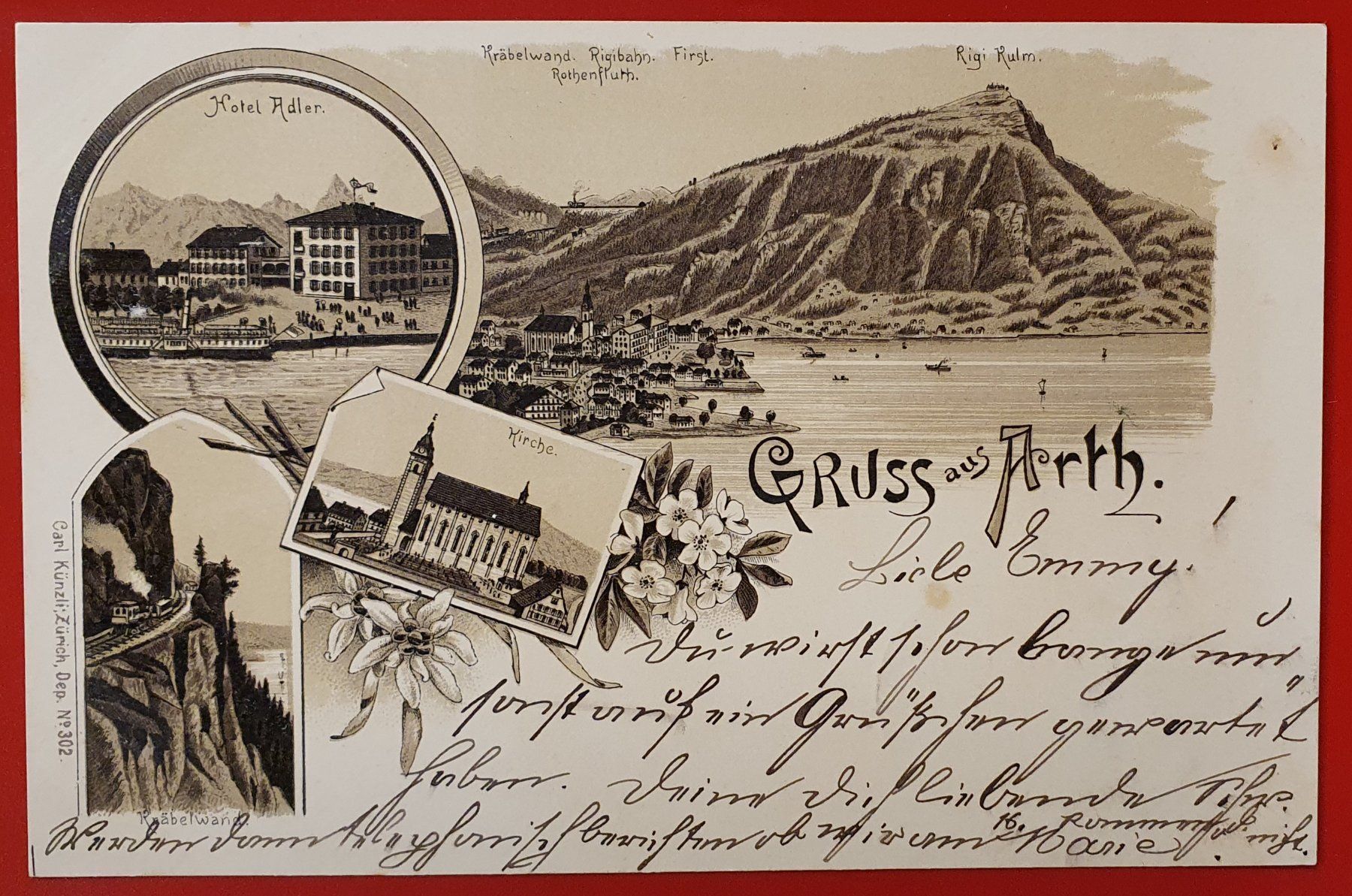 Cartoline postali: Gruss aus Arth 1899 – Usato da Kreuzlingen venduto da Rschweiz1