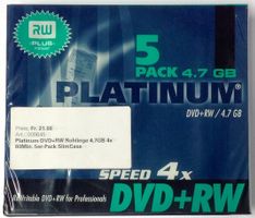 Platinum 100161 DVD+RW Rohlinge 4,7GB 4x 80Min.