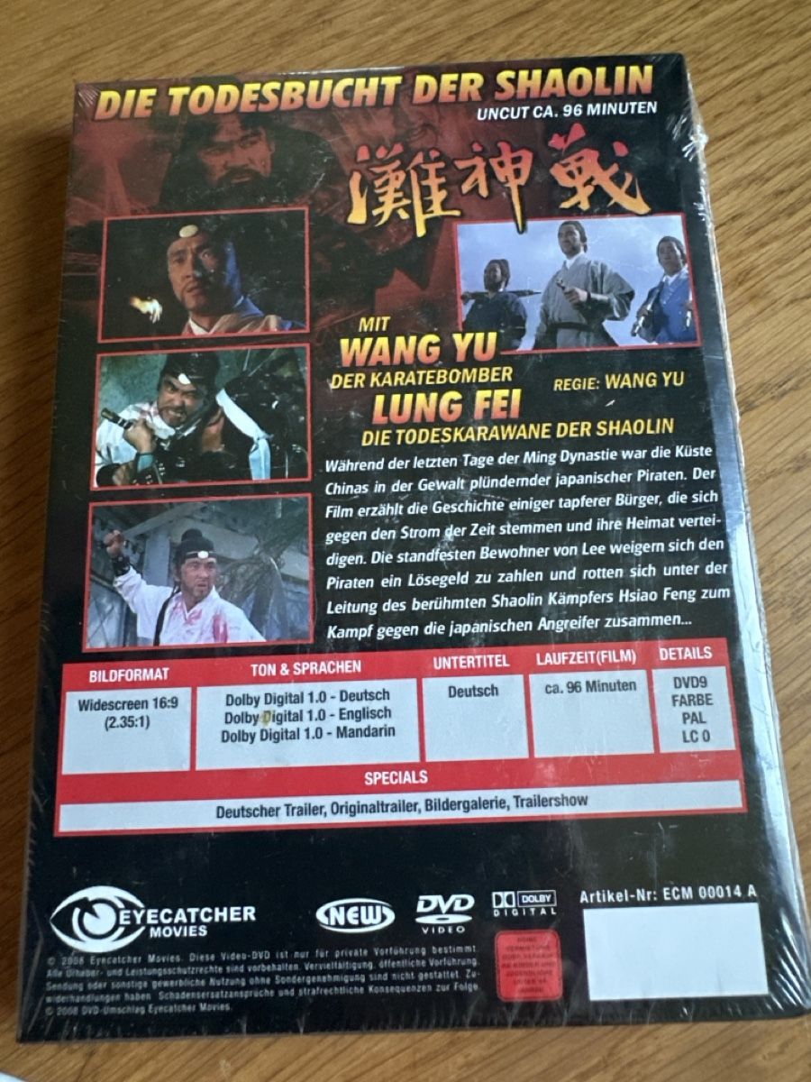 Tutti i DVDs: Die Todesbucht der Shaolin kleine Hartbox eyecatcher Movie  – Nuovo e nell'imballaggio originale da Benken ZH venduto da Audi-erich 1