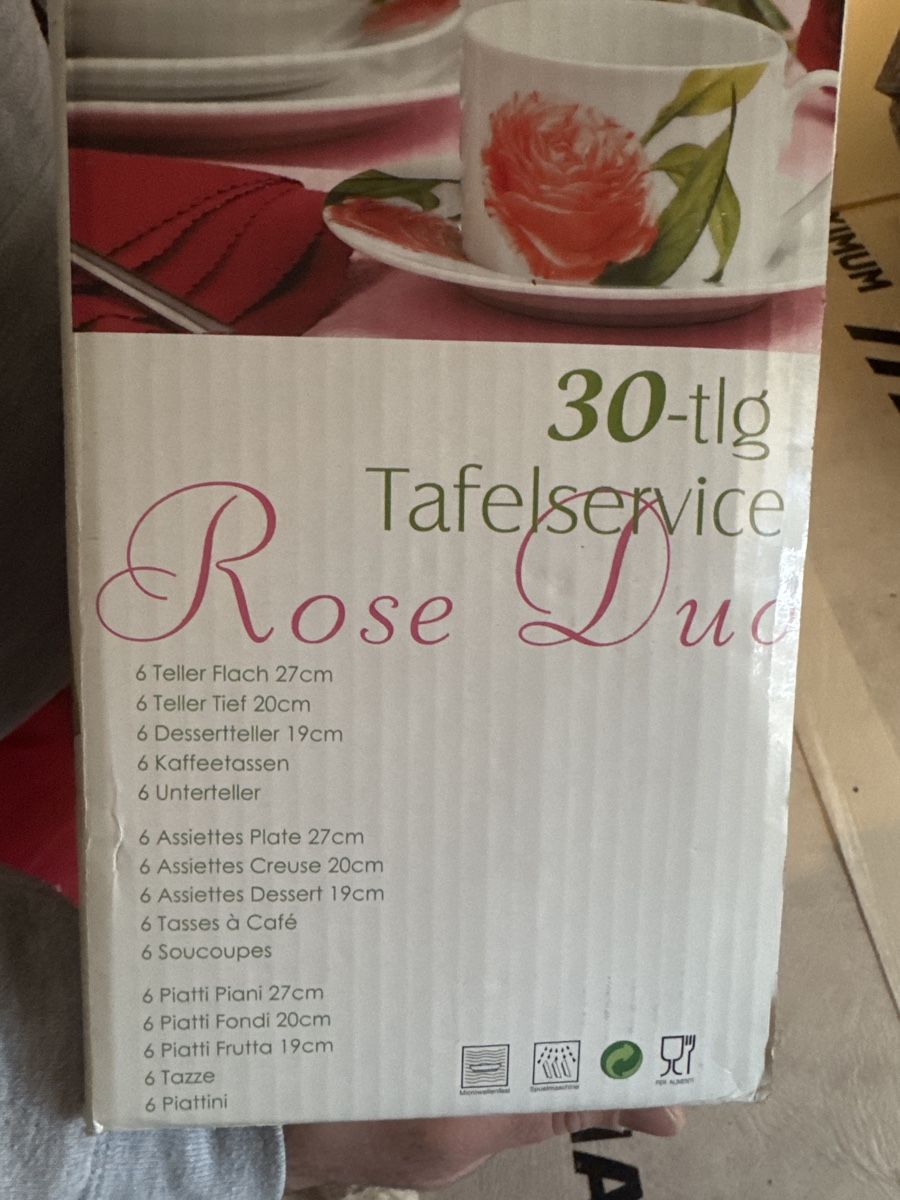 Set di piatti: Teller: 30-tlg. Tafelservice Rose Duo – Usato da Büetigen venduto da taninhach 1