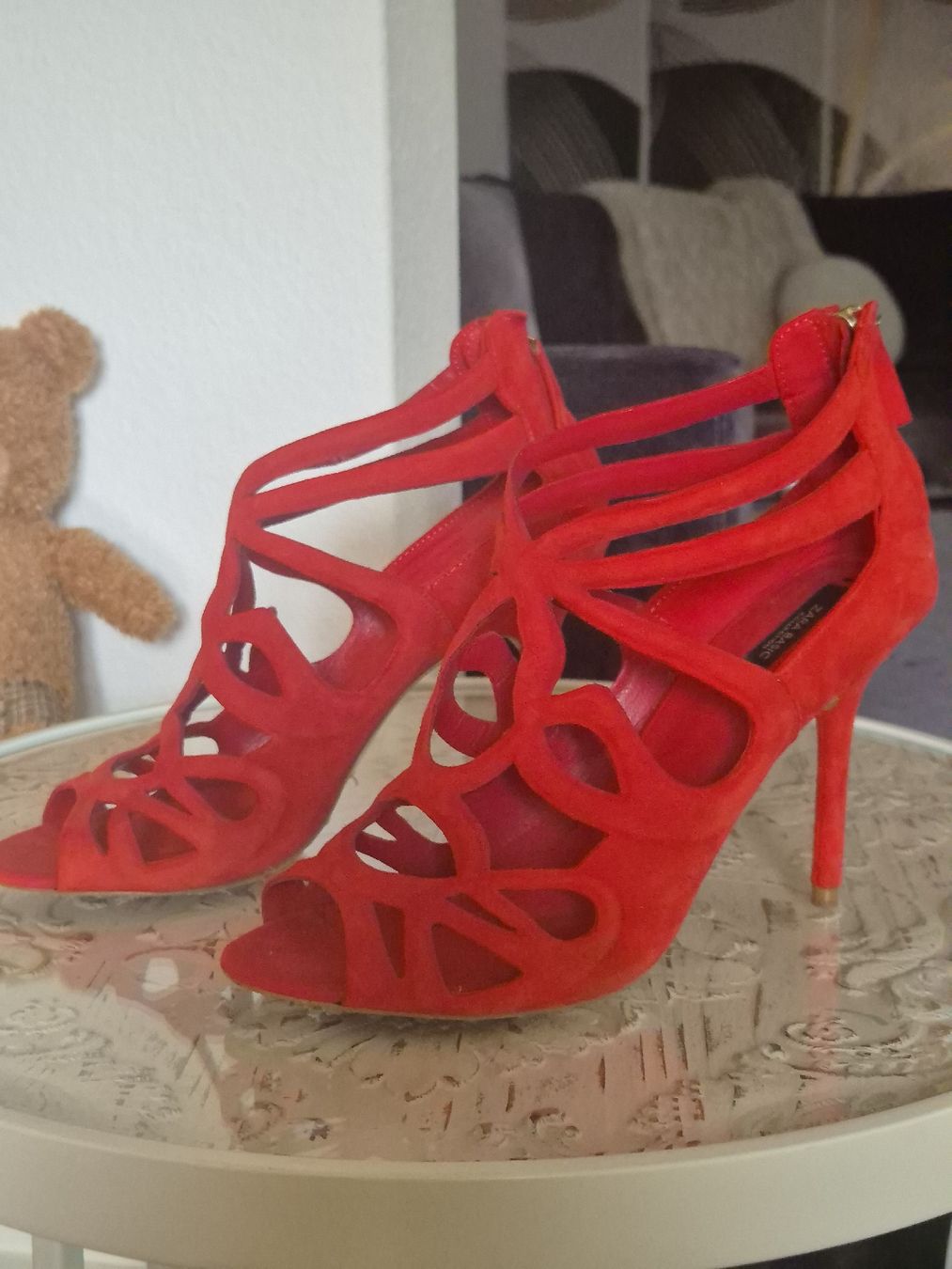 Zara Damenschuhe: Zara Basic High Heels Sandaletten rot Grösse 39 – Gebraucht aus Zürich von Drago670 6