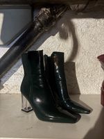 Stiefeletten Lack Dunkelgrün