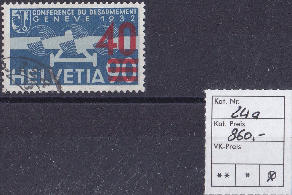 Alle Briefmarken: Pro Aero no 24a - Oblit. SBK 860.- – Gebraucht aus Renens von Marcobeach