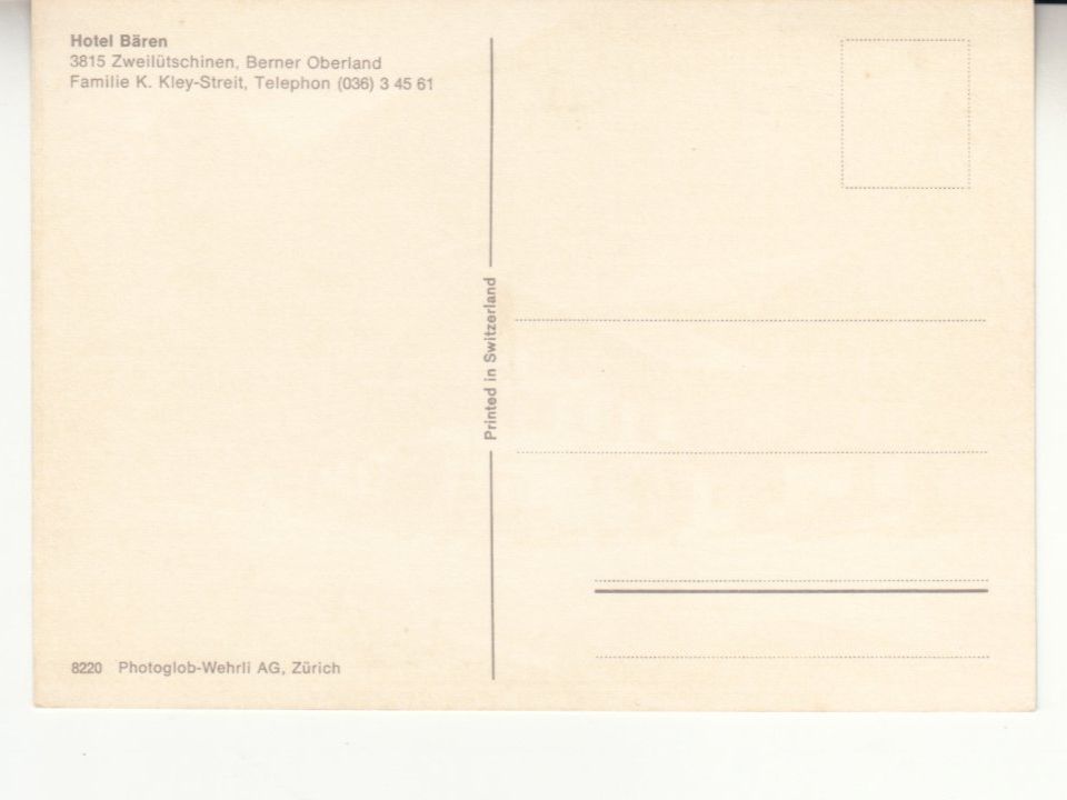 Cartoline postali: Zweilütschinen Bären ca. 1970 – Usato da Bürglen TG venduto da StampGraf 1