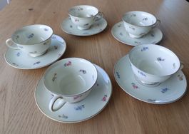 5er Set Rosenthal Germany Kaffeetassen Set, Vintage, Top !
