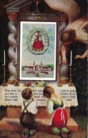 Einsiedeln, alte AK mit betenden Kindern