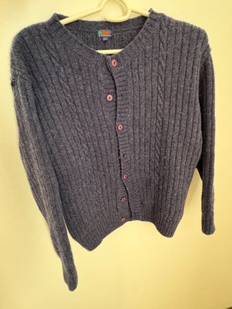 Cardigan lana blu