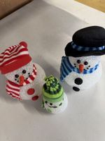 3 Schneemänner Set Deko beleuchtet guter Zustand