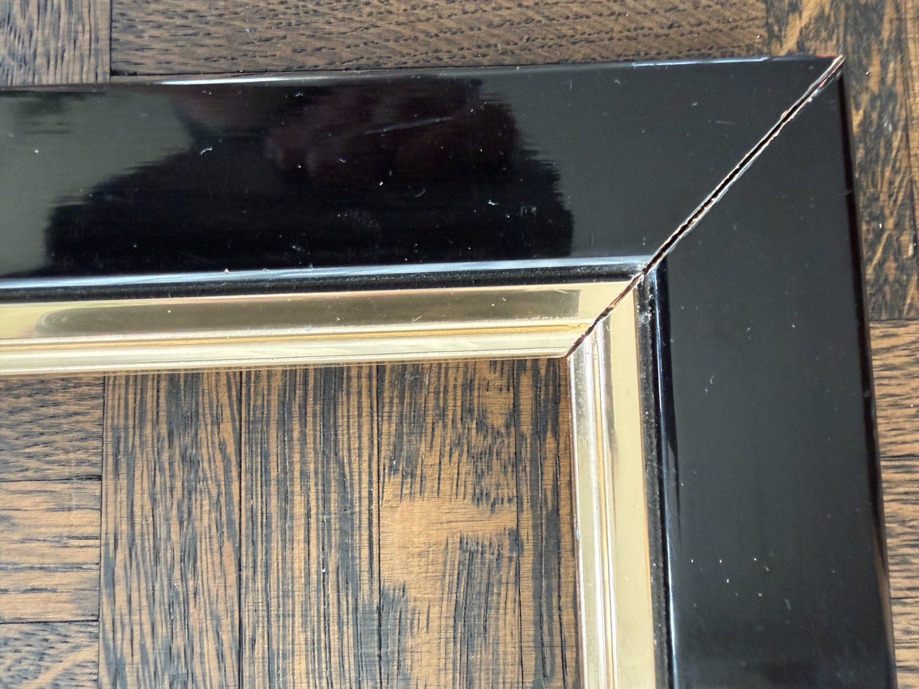 Bilderrahmen: Bilderrahmen Holz ohne Glas  Schwarzlack / Gold – Gebraucht aus Subingen von ArtBead 2