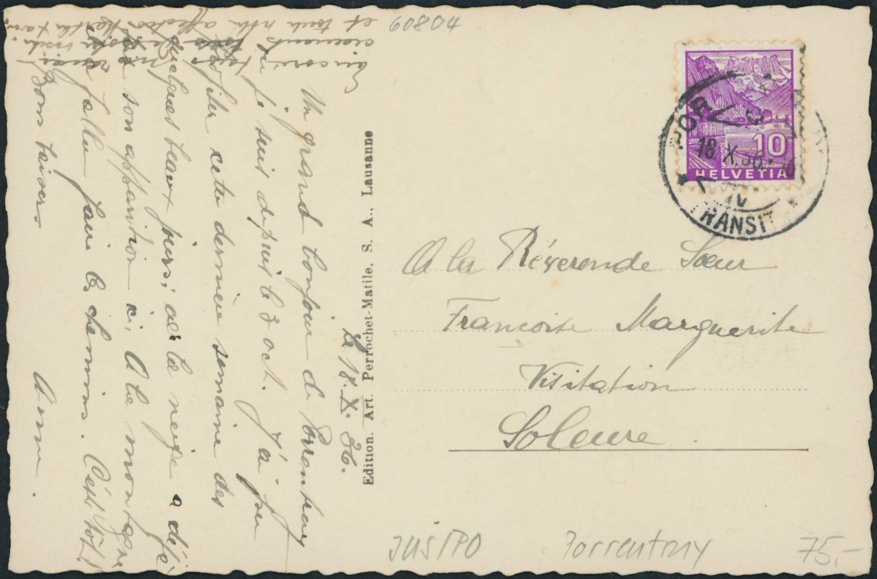 Cartoline postali: JUS Porrentruy – Usato da Schindellegi venduto da leecollect 1