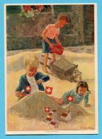 Bundesfeierkarte Nr. 66 Spielende Kinder -  Zürich Flugplatz