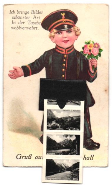 Cartoline postali: Leporello-AK Bad Reichenhall, Kleiner Po – Usato da Berlin venduto da bartko-reher