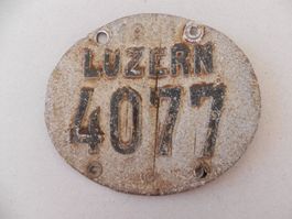 Velonummer Rad Nr. Nummer LU 21 Luzern 1921 Geschenk