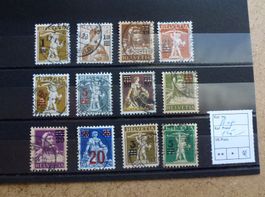 Serie Aufbrauchausgaben mit neuen Wertaufdrucken 1915-1930