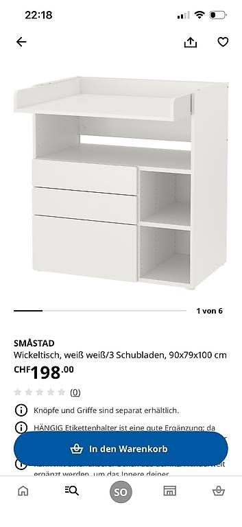 Tables à langer & accessoires: Wickelkommode ohne Wickelplatte – D'occasion à Therwil par Simoliveri 1