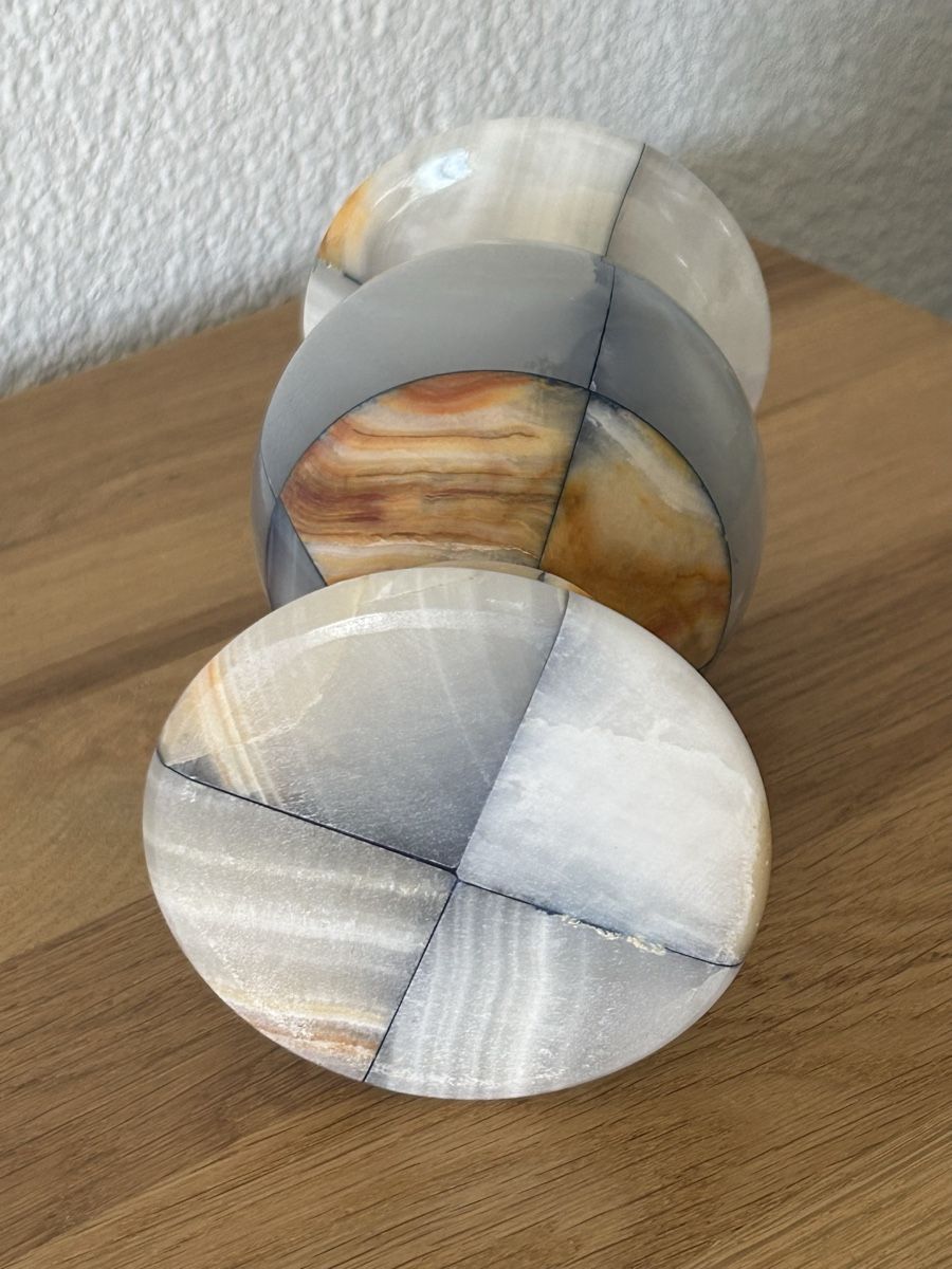 Vasi & Recipienti: Vintage Onyx Patchwork Vase Blau Perfekt! – Usato da Wettingen venduto da Mmccl 3