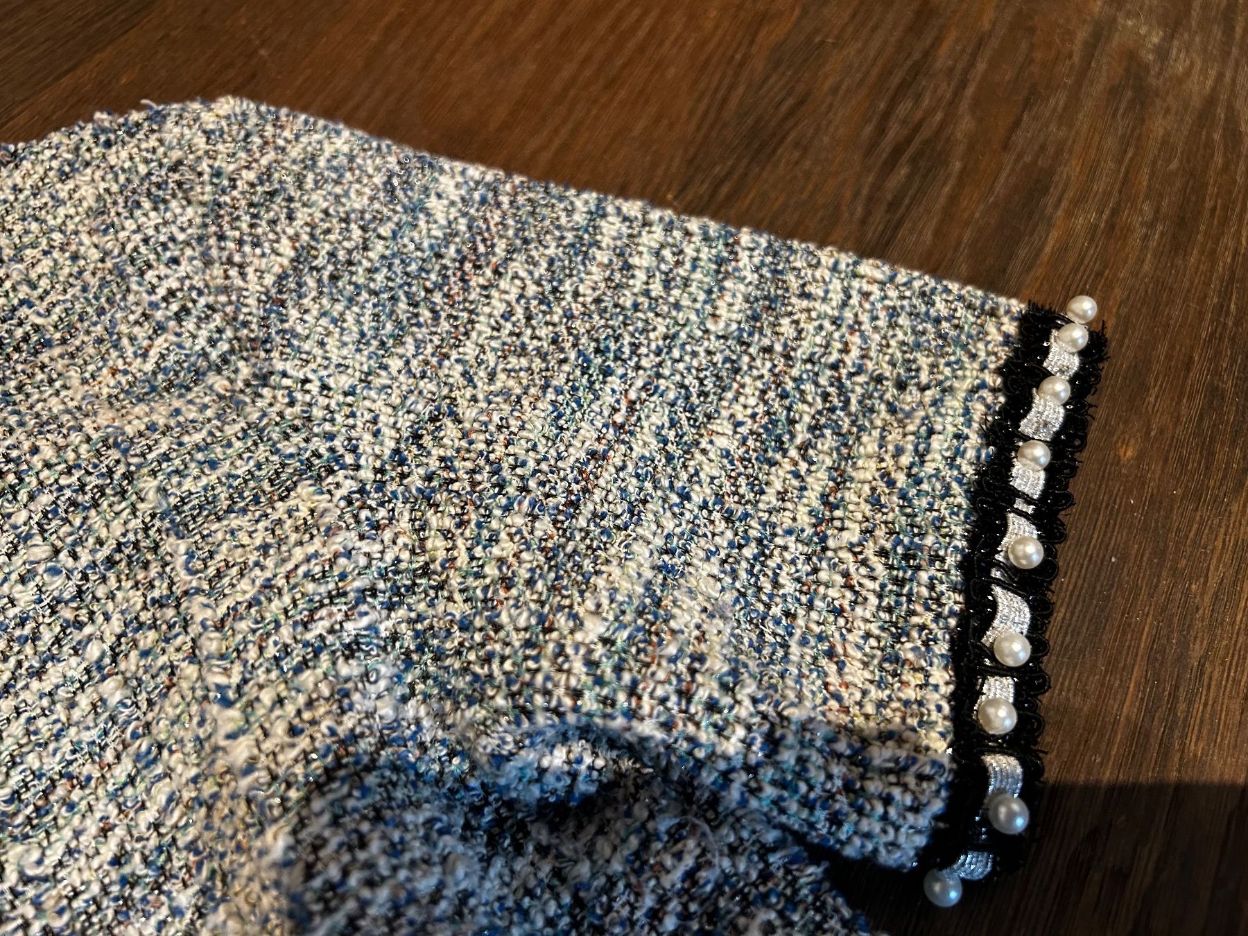 Zara Top: Zara Pulli kurz blautöne und Perlen – Usato da Scherz venduto da Mandarine8 1