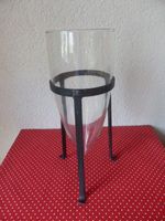 Glas Vase/Behälter  in Metallständer