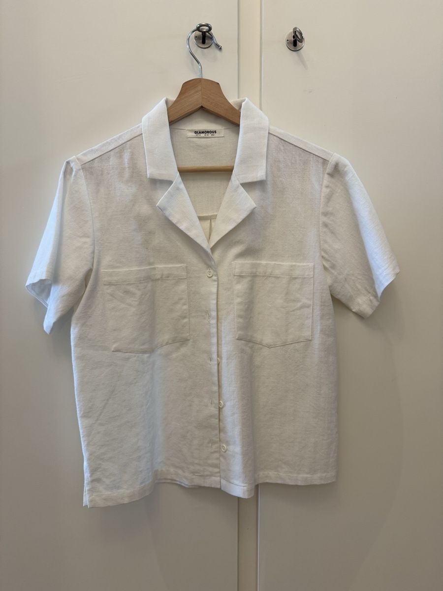 Camicette: Glamorous Bluse weiss Gr. 38 Kurzarm Sommerhemd – Usato da Zürich venduto da Flao_78376