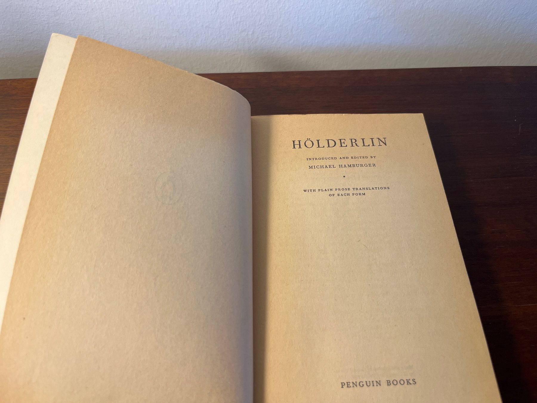 Libri: Buch - Hölderlin, Selected Verse, Poesie – Usato da Luzern venduto da Jiggy_8898 4
