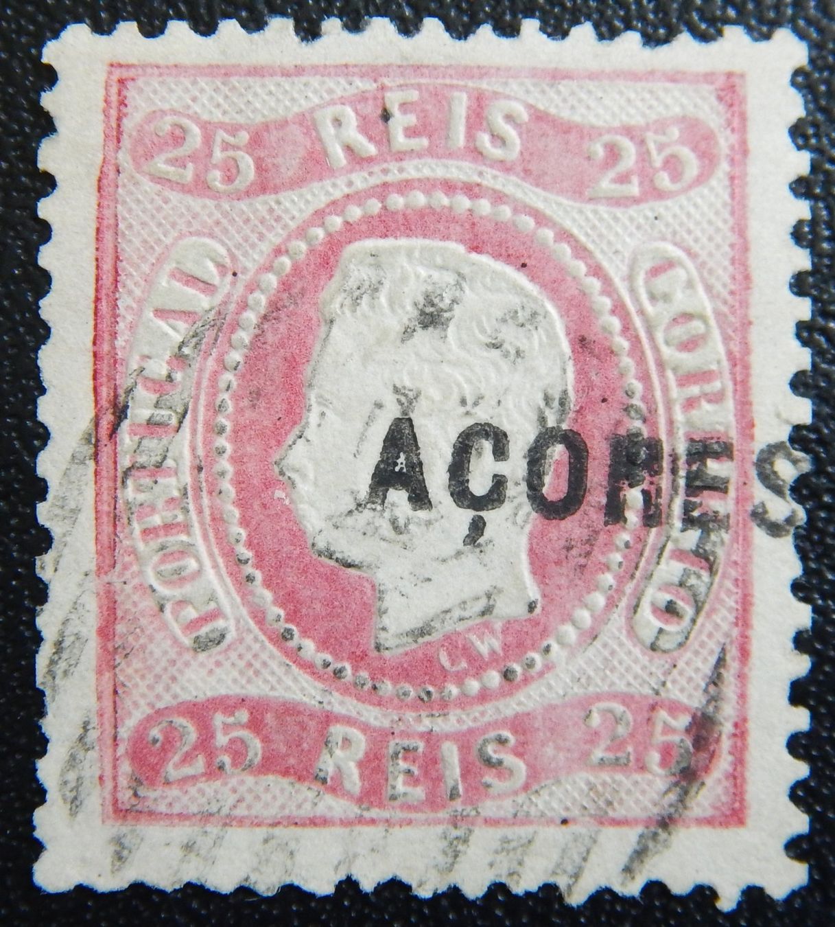 Tutti i francobolli: Azoren Portugal Kat. 10 gest. 1868 – Usato da Zürich venduto da Muehlekauf