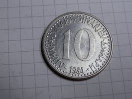 Jugoslawien 10 Dinar, 1984