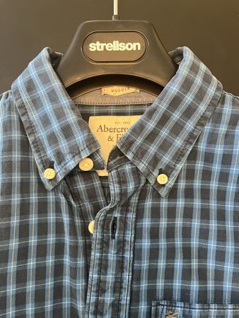 Hemd Abercrombie & Fitch kariert blau, Gr. M