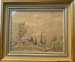 Aquarelle .  Emil Balmer (Bosco - Luganese )