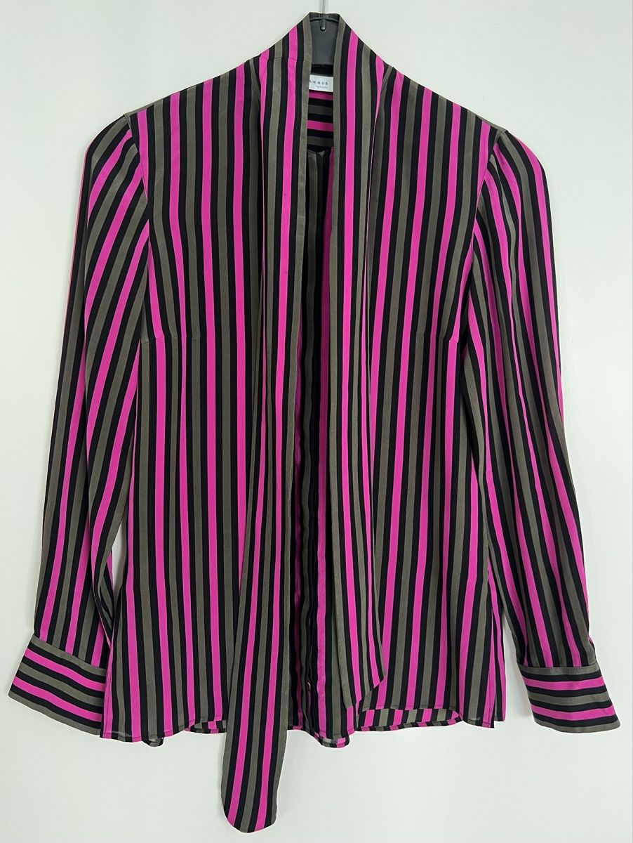 Akris Camicette: Akris punto Bluse gestreift 100% Seide Grösse 38 – Nuovo (secondo la descrizione) da Uster venduto da Family_Boutique 1