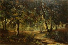 Ölgemälde- Schule von Barbizon 19 Jh. Umkreis Díaz de Peña