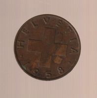 MONETA SVIZZERA 2 centesimi 1958 usata - circolata Rame
