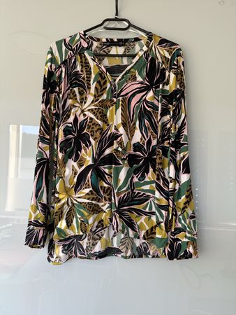 Chemisier d'été à motifs tropicaux, taille 38/40 neuf!