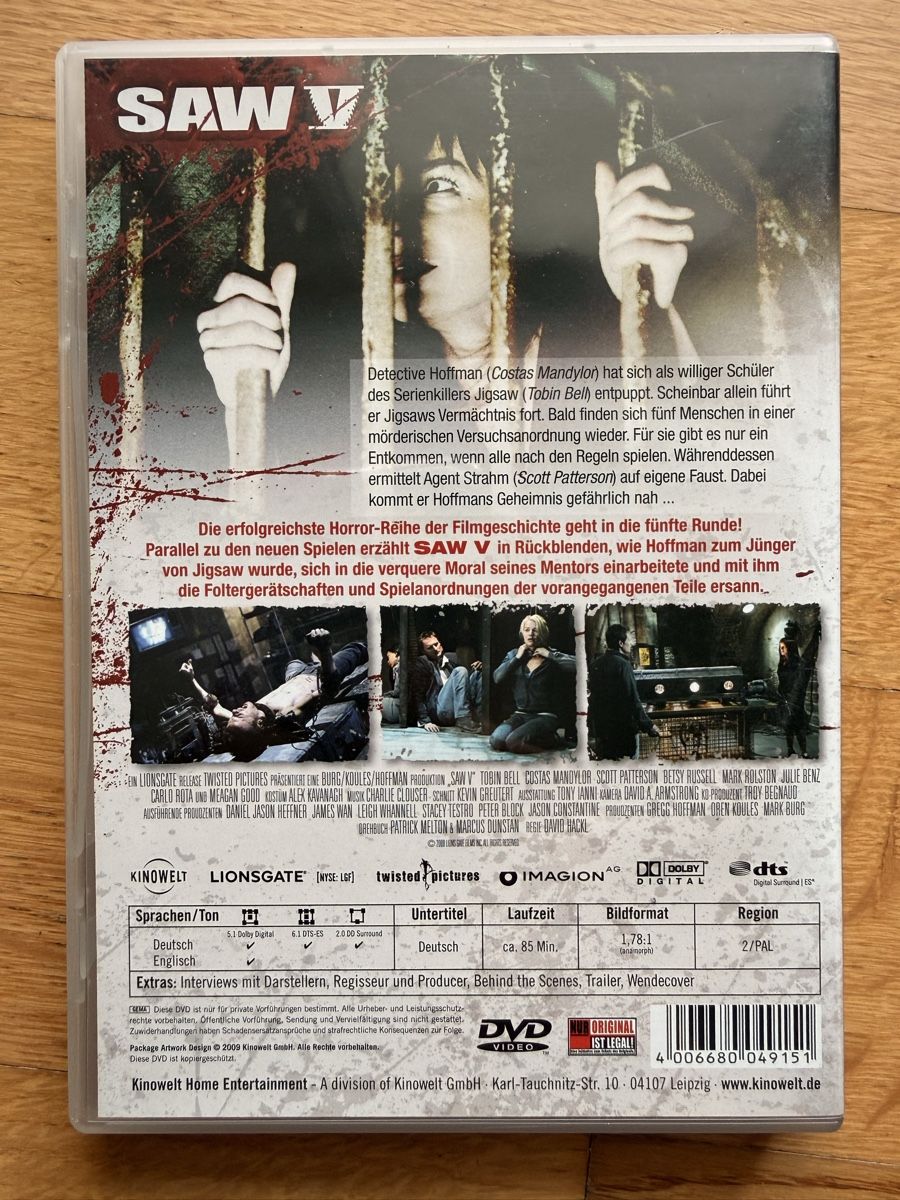 Tous les DVDs: Saw V - DVD – D'occasion à Kölliken par nerdorado 1